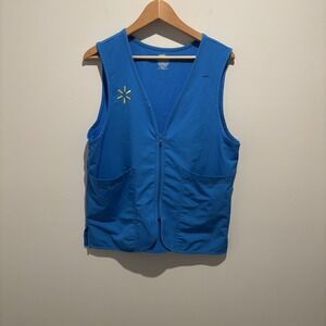 Walmart Employee Vest Adult Small Blue Full Zip Sleeveless Associate Uniform